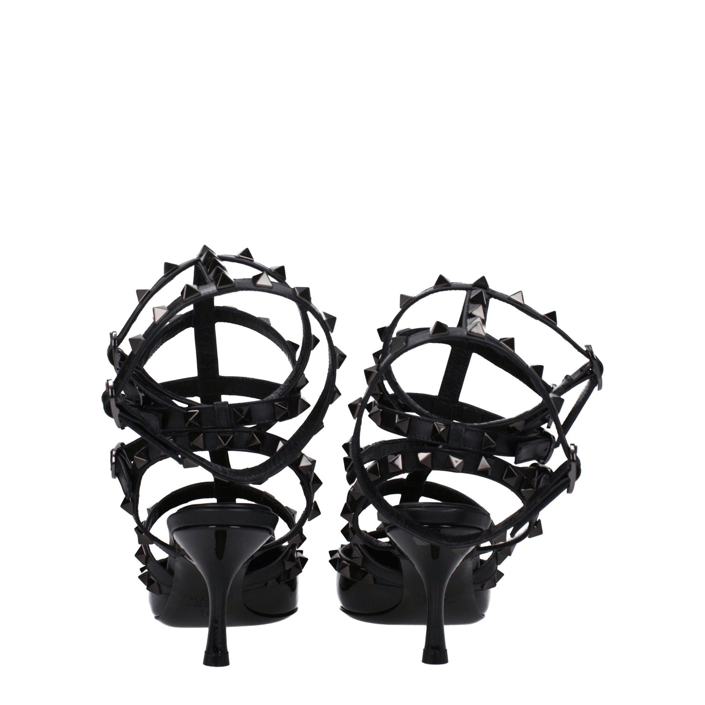 Valentino Garavani Black Leather Stiletto Heels Sandals