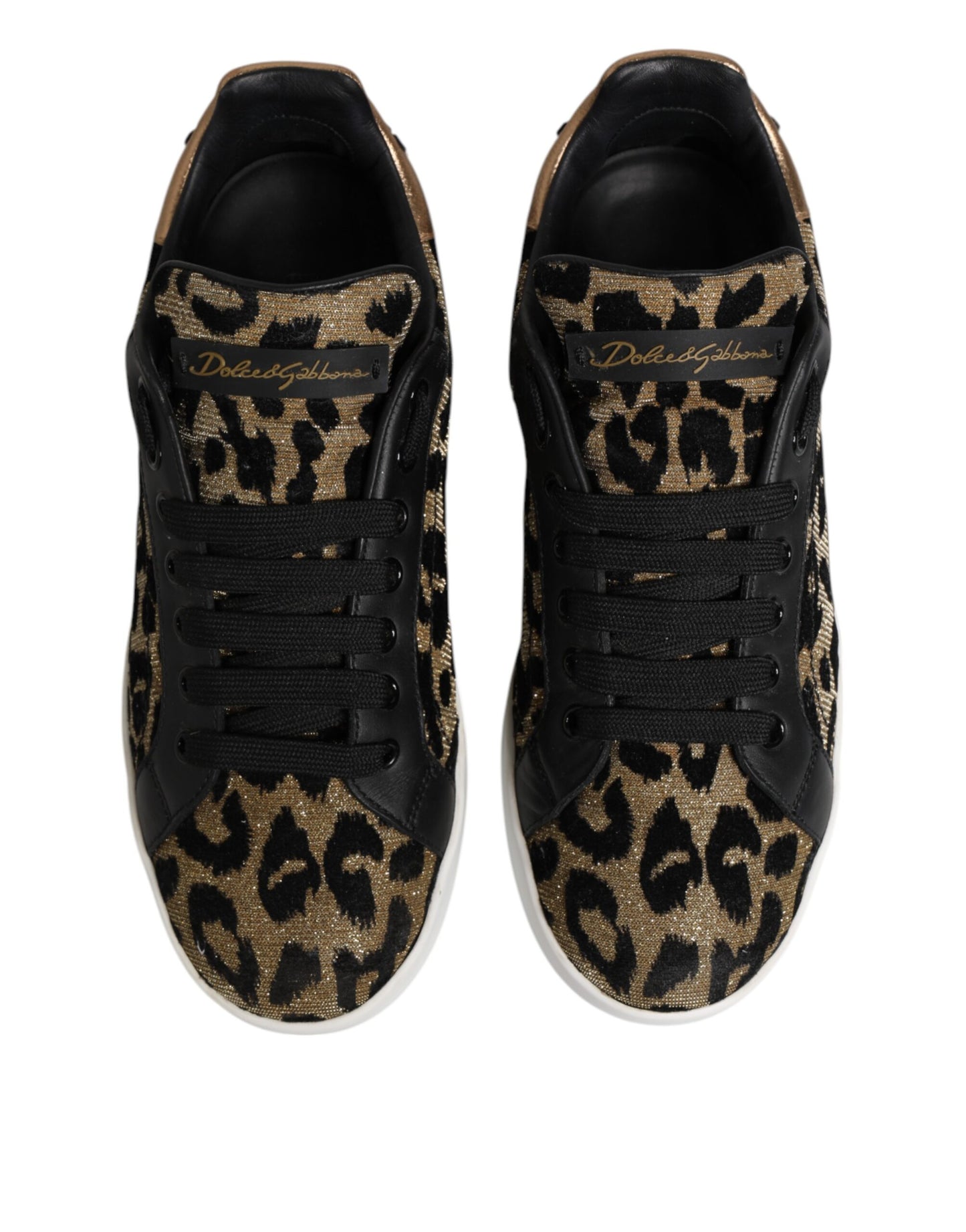 Dolce & Gabbana Brown Leopard Portofino Low Top Sneakers Shoes
