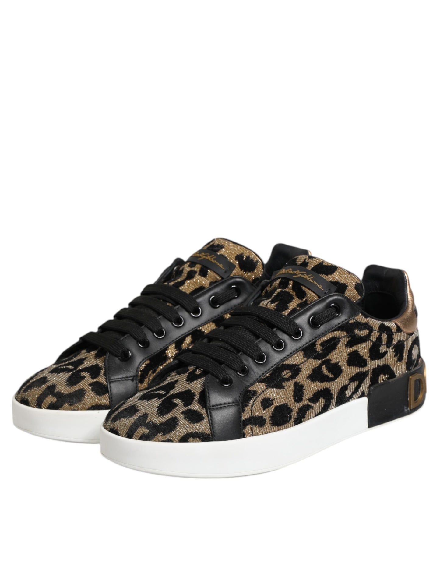 Dolce & Gabbana Brown Leopard Portofino Low Top Sneakers Shoes