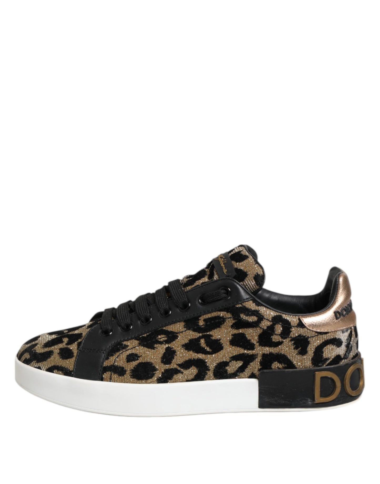 Dolce & Gabbana Brown Leopard Portofino Low Top Sneakers Shoes