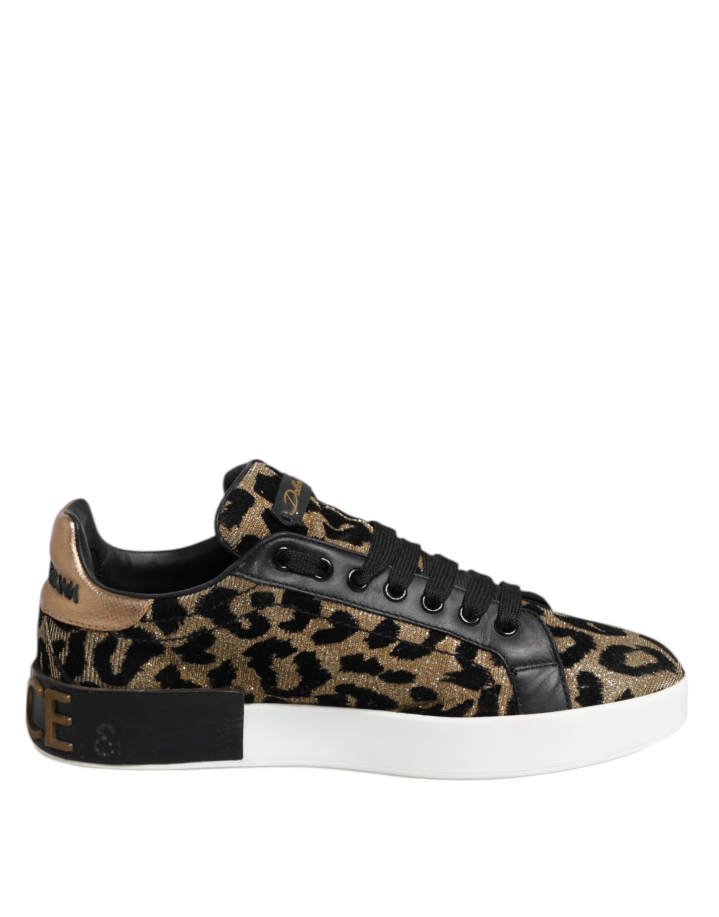Dolce & Gabbana Brown Leopard Portofino Low Top Sneakers Shoes