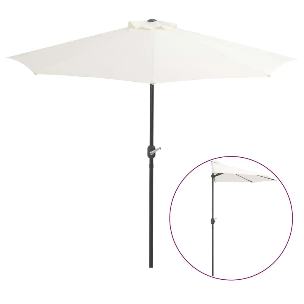 NNEVL Balcony Parasol with Aluminium Pole Sand 270x135 cm Half NNEVL