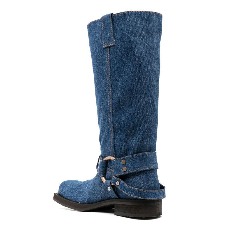 Women's Fashion Denim High Leg Boot