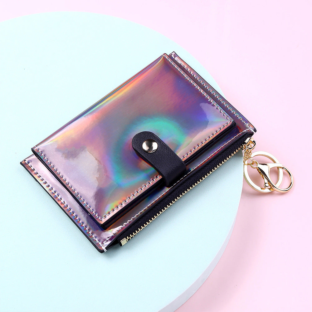 New Laser Shiny Zipper Wallet For Women