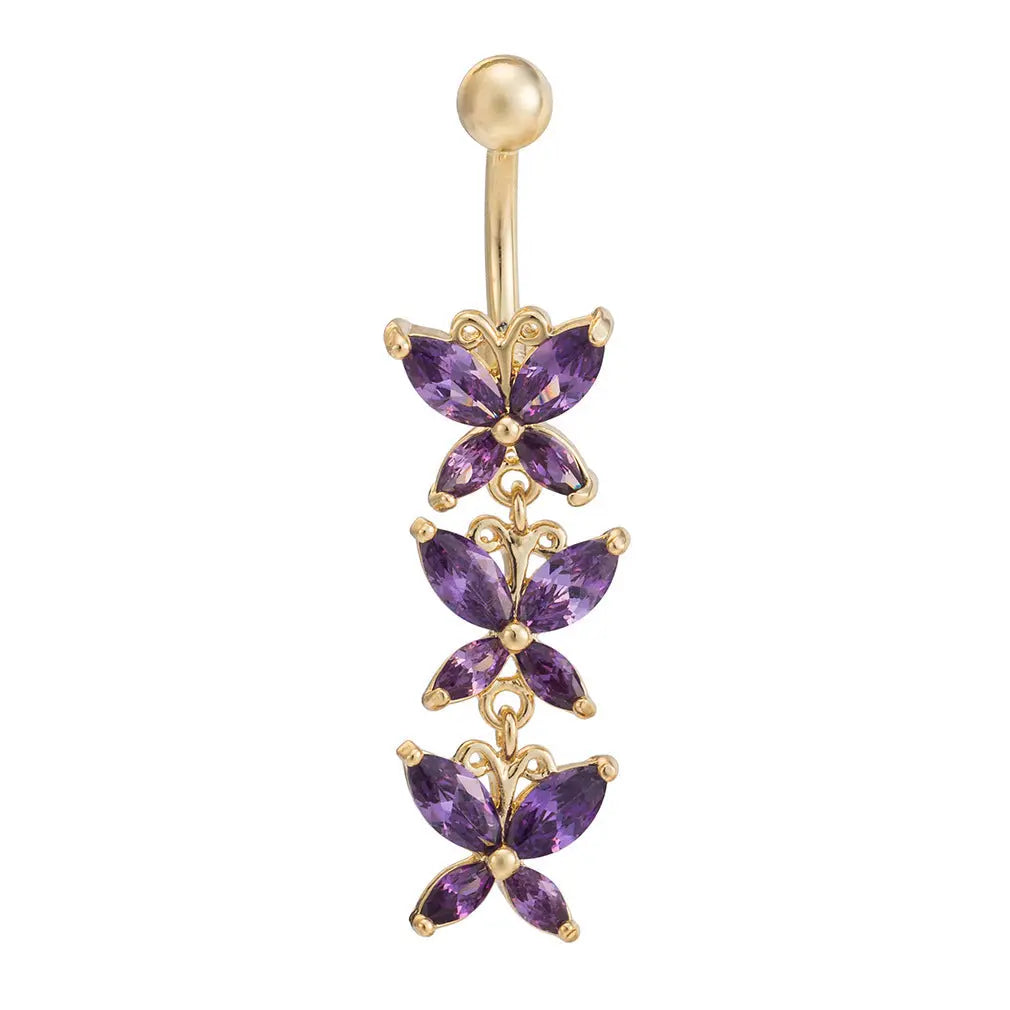 Steel Butterfly-shaped Puncture Belly Ring Popular Navel Accessories For Women My Store
