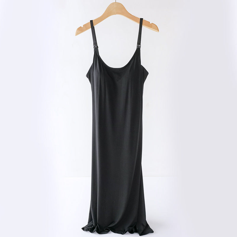Plus Size Loose Camisoles For Breastfeeding Base Skirt With Chest Pad Sunderwear-free