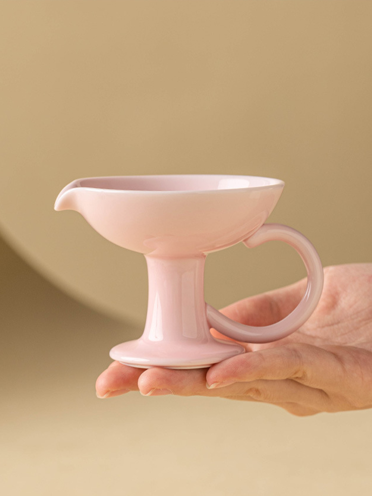 Ceramic Pedestal Candle Holder with Handle – Nordic Style Tealight Sta