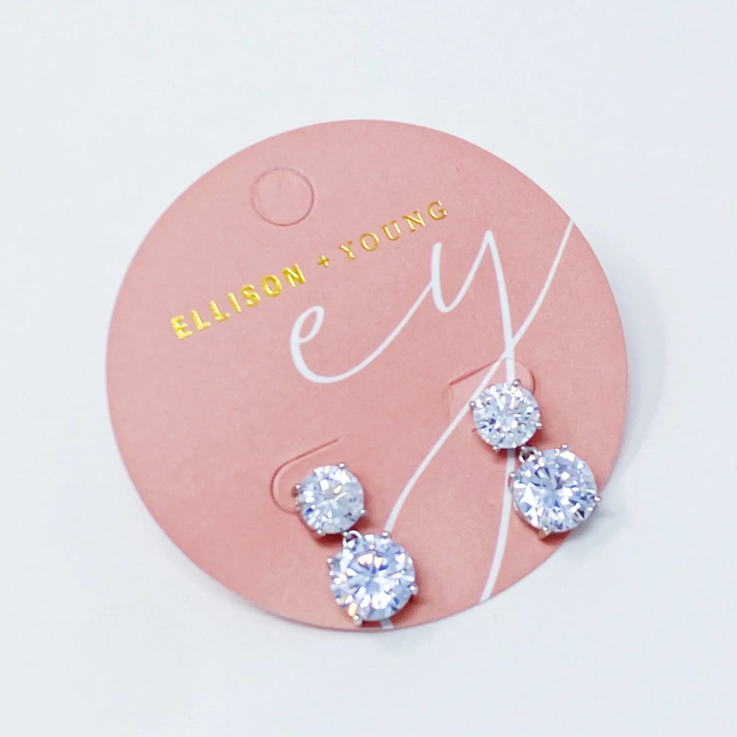 Double Diamond Dangle Earrings Fuchsia Hercules