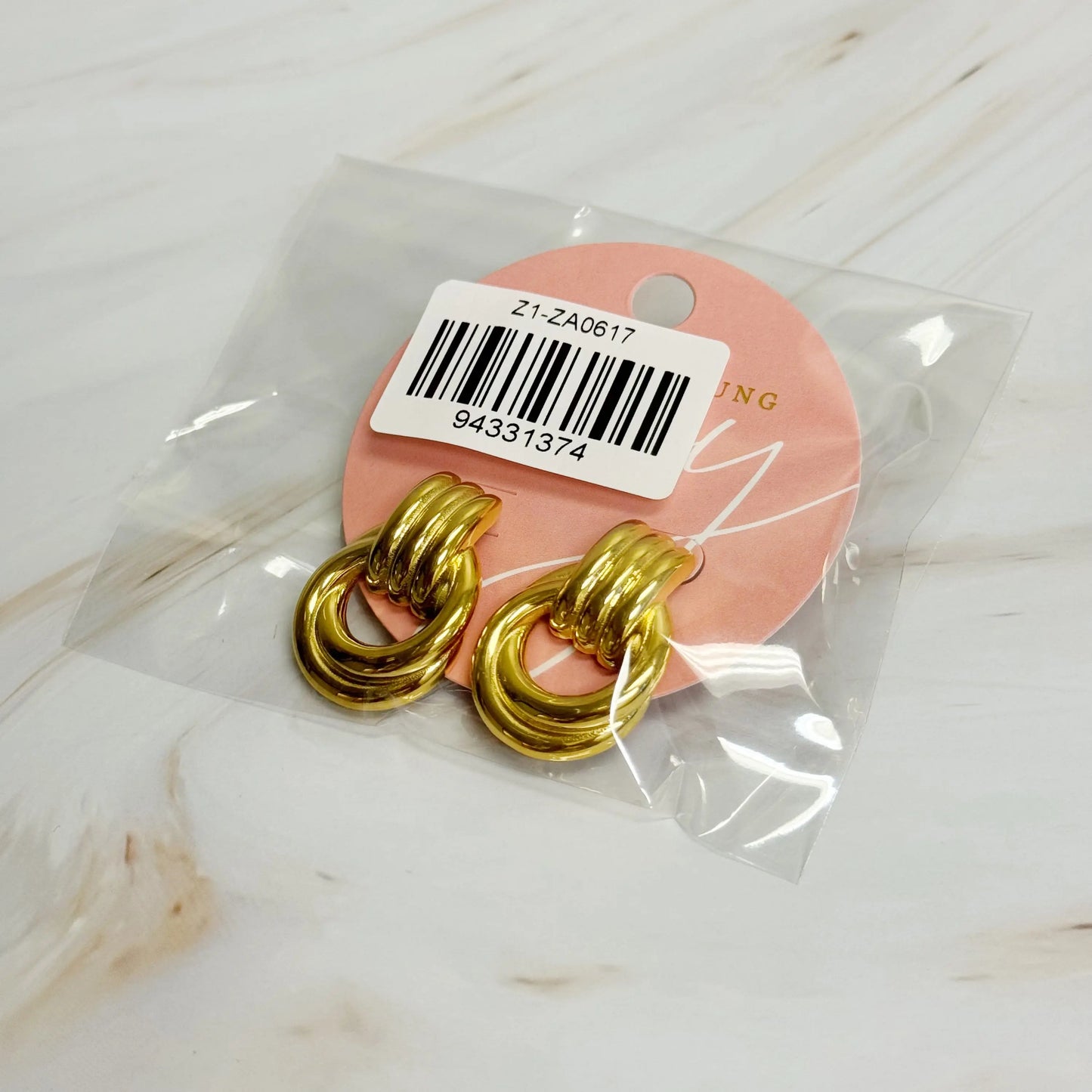 Golden Knocker Earrings Fuchsia Hercules