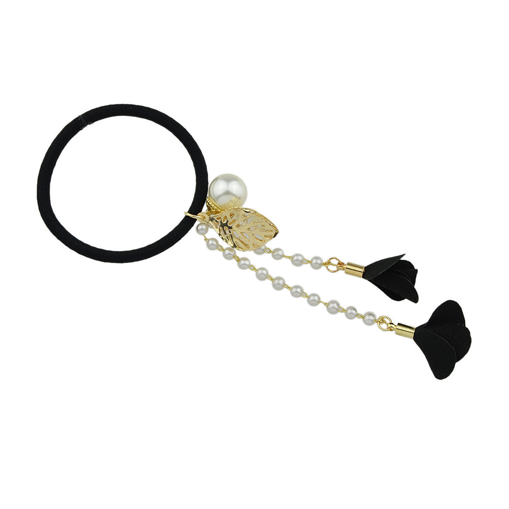 Hair Holder Accessories Pearl Long Chain Headwear Petal Elastic Hair
