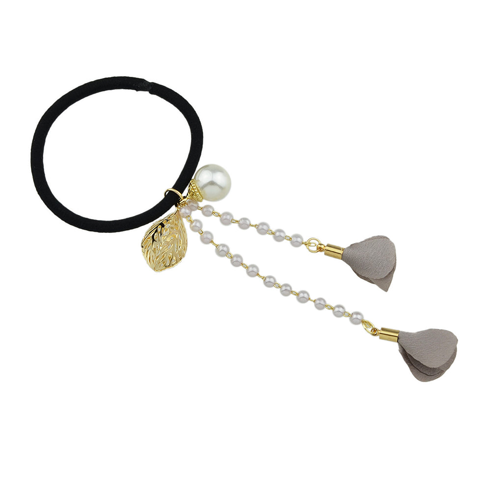 Hair Holder Accessories Pearl Long Chain Headwear Petal Elastic Hair