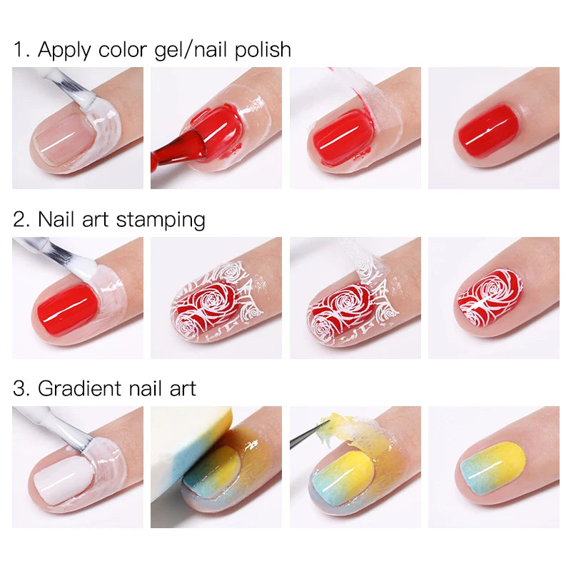 LILYCUTE Nail Art Peel Off Latex Liquid Tape Glue Protect Nail Polish Varnish Anti-Overflow Latex Skin Care Nail Tools