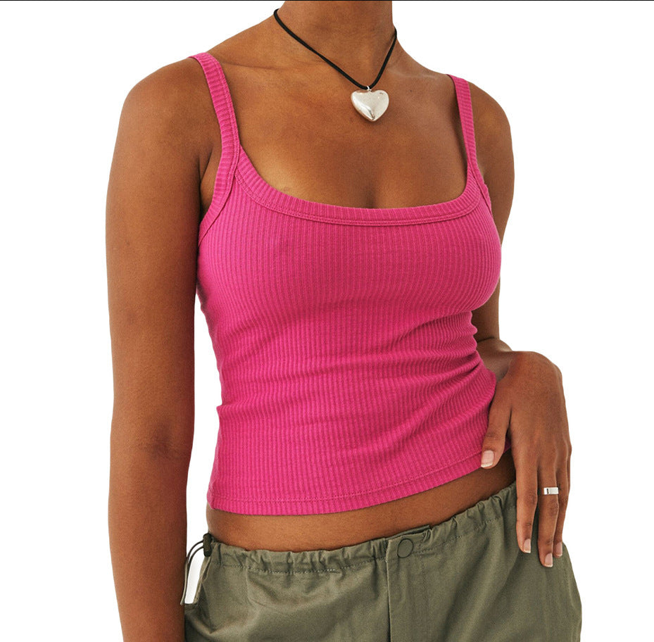 Camisole Top For Women Slim Fit Slimming Beauty Back Inner Wear Outer Wear Bottoming Vest