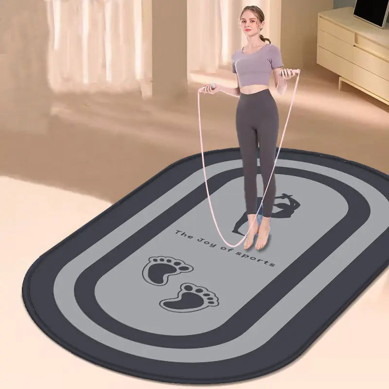 Oval Home Indoor Silent Anti-slip Fitness Thickened Skipping Rope Shock Pad Yoga Mat My Store