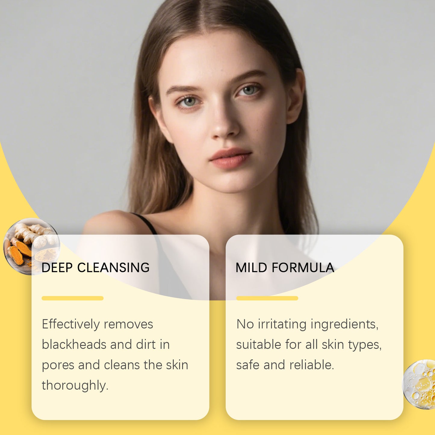 Peel-Off Facial Mask Deep Cleansing Brightening Shrink Pores Blackhead Remover Repair Moisturizing Turmeric Peel-Off Facial Mask