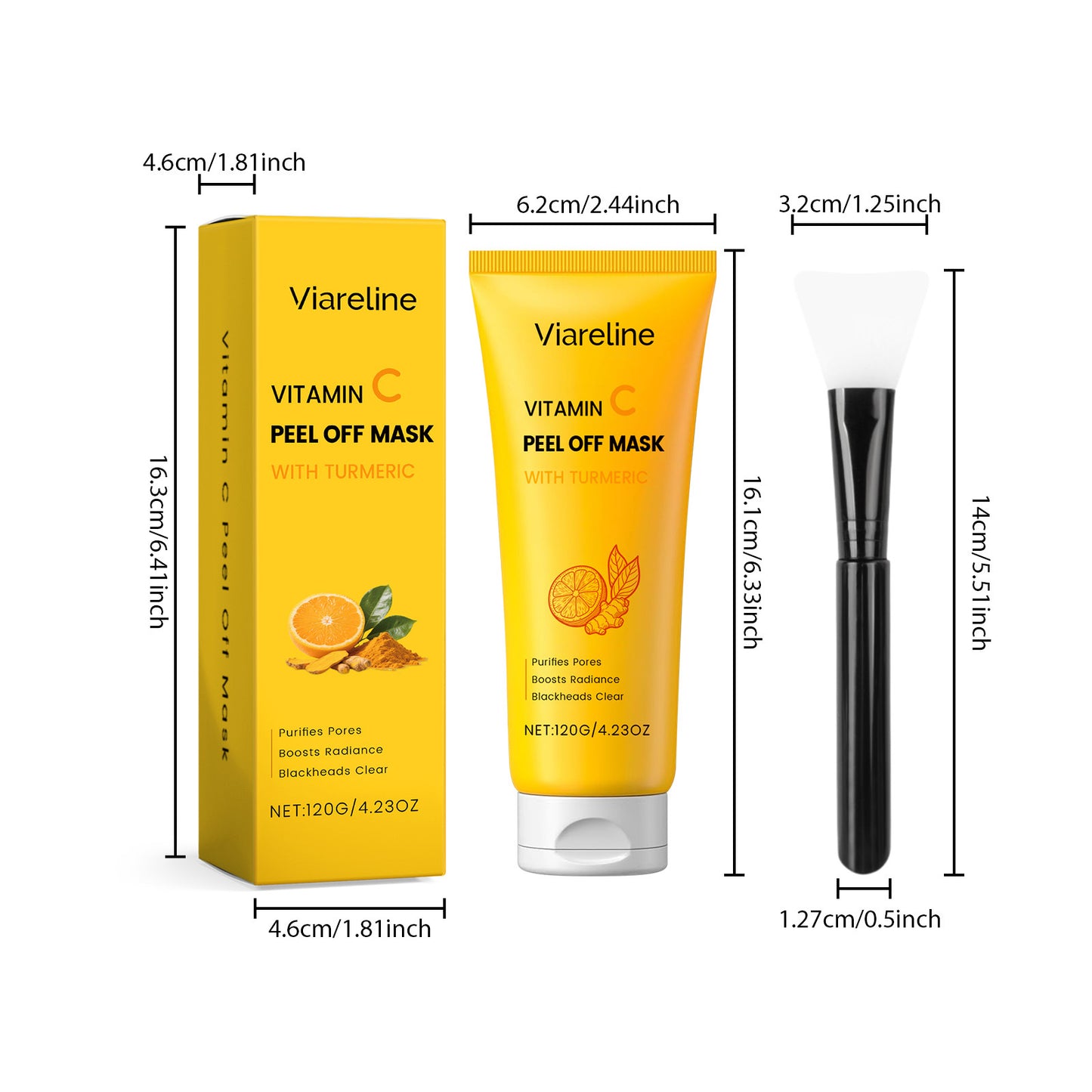 Peel-Off Facial Mask Deep Cleansing Brightening Shrink Pores Blackhead Remover Repair Moisturizing Turmeric Peel-Off Facial Mask