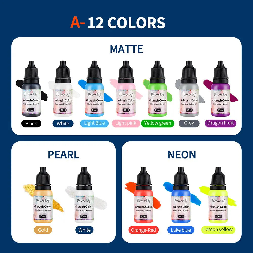 12pcs Nail Polish Paint Airbrush Nail Ink Use For Airbrush Spray Gun Color Painting Stencil Making Hollow Pattern Nail Art Tools