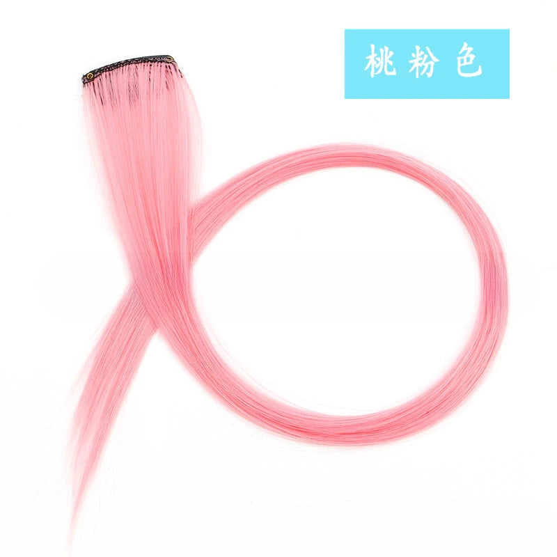13 Colors Colorful Party Highlight Clip in Straight Hair Extensions for Girls 50cm Y2K Multi-Color Hair Synthetic Hairpieces