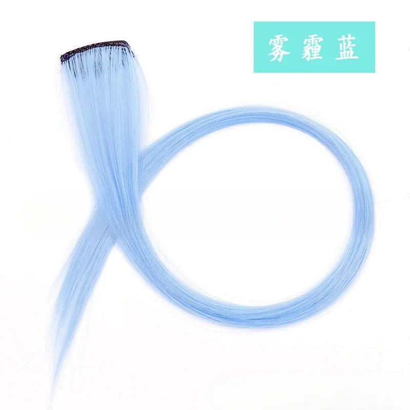 13 Colors Colorful Party Highlight Clip in Straight Hair Extensions for Girls 50cm Y2K Multi-Color Hair Synthetic Hairpieces