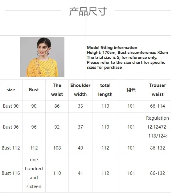 Indian Saree New Style Women's Indian Sari Suit Cotton Silk Round Neck Long Print Daily Casual Yellow Suit