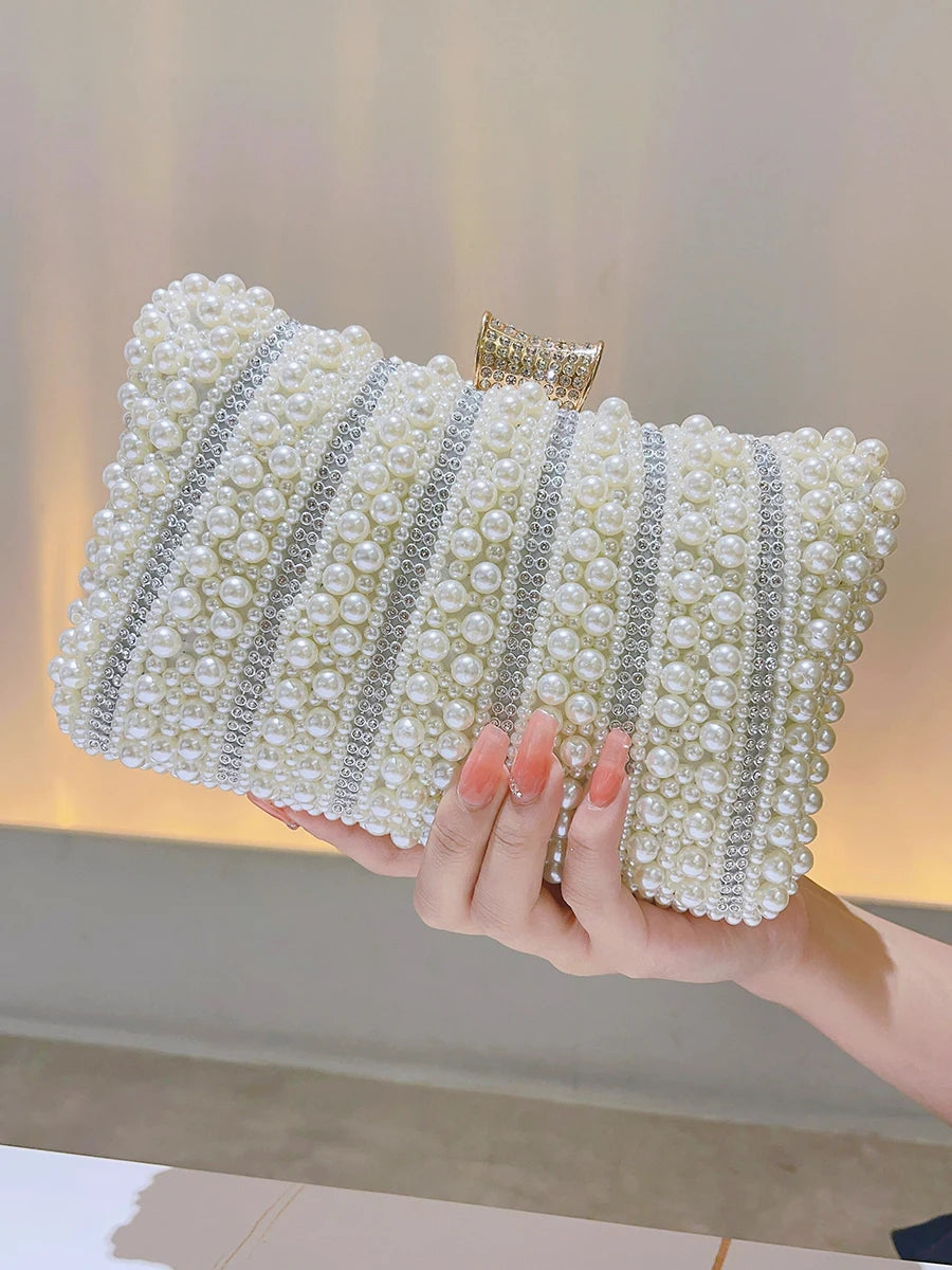 Diamonds Small Bags Pearl Handbags Women's Banquet Celebrities Handbags With Evening Dresses Cheongsam Clutch Purse