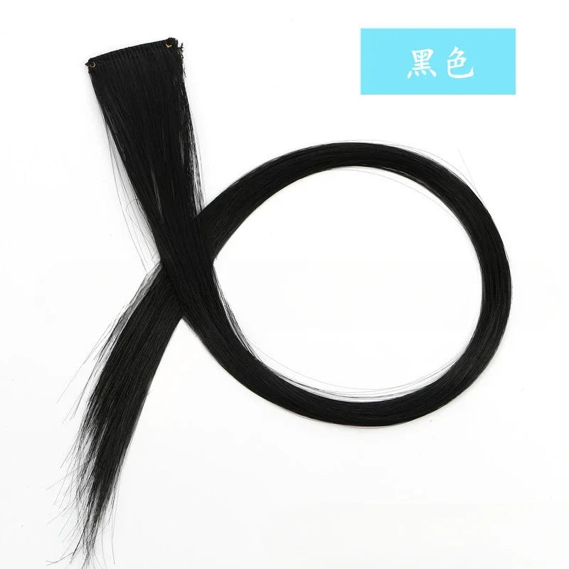 13 Colors Colorful Party Highlight Clip in Straight Hair Extensions for Girls 50cm Y2K Multi-Color Hair Synthetic Hairpieces