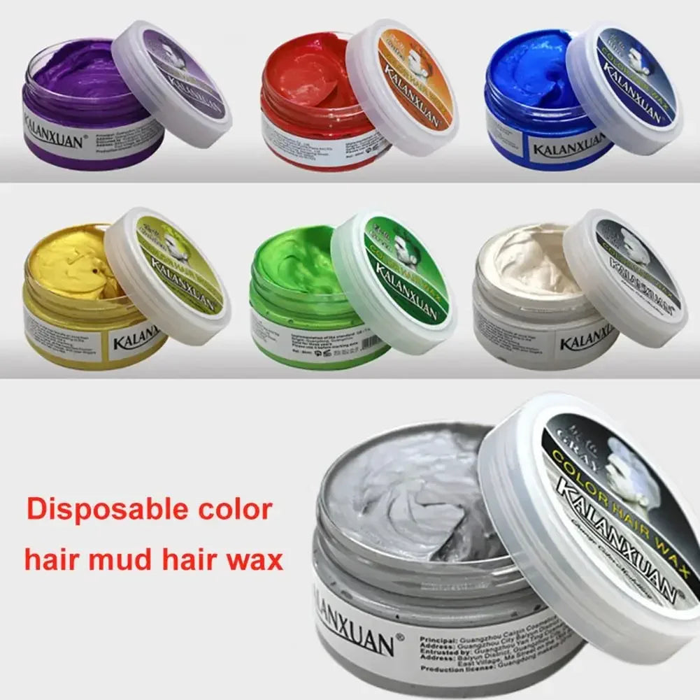 9 Color Hair Colors Wax Dye Temporary Molding Paste 8 Color Blue Burgundy Grandma Gray Green Hairs Dye Wax Mud Styling Pomade