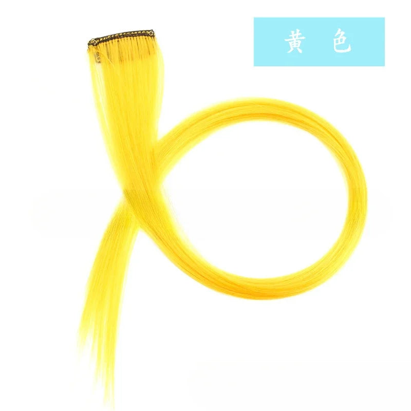 13 Colors Colorful Party Highlight Clip in Straight Hair Extensions for Girls 50cm Y2K Multi-Color Hair Synthetic Hairpieces