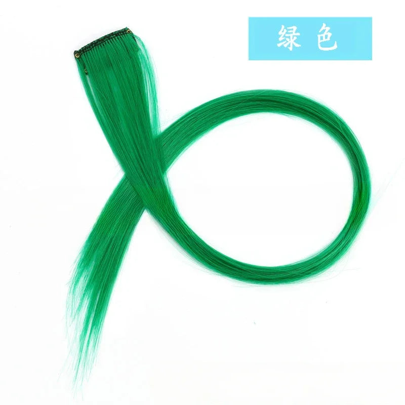 13 Colors Colorful Party Highlight Clip in Straight Hair Extensions for Girls 50cm Y2K Multi-Color Hair Synthetic Hairpieces