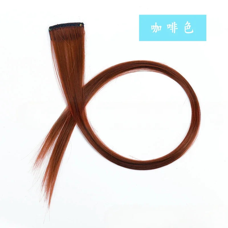 13 Colors Colorful Party Highlight Clip in Straight Hair Extensions for Girls 50cm Y2K Multi-Color Hair Synthetic Hairpieces
