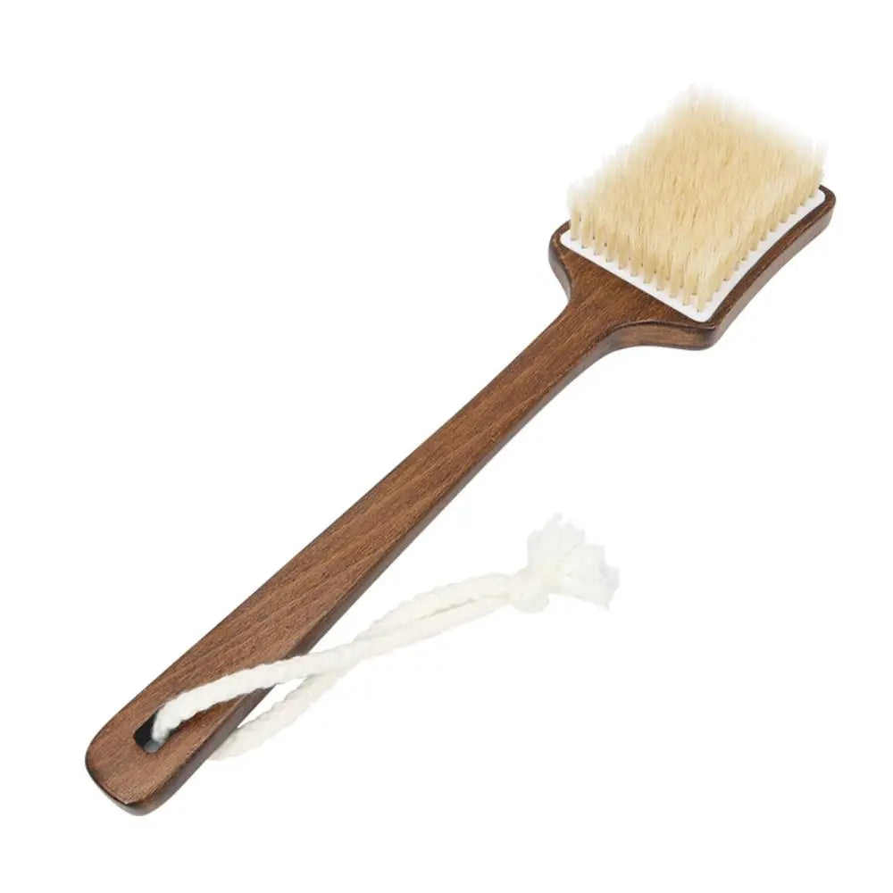 Scrubbing Brush Wood Long Handle Hair Brush Soft Bristles Ergonomic Shower Back Scrub Comfortable Back Scrubber Skin Cleanser