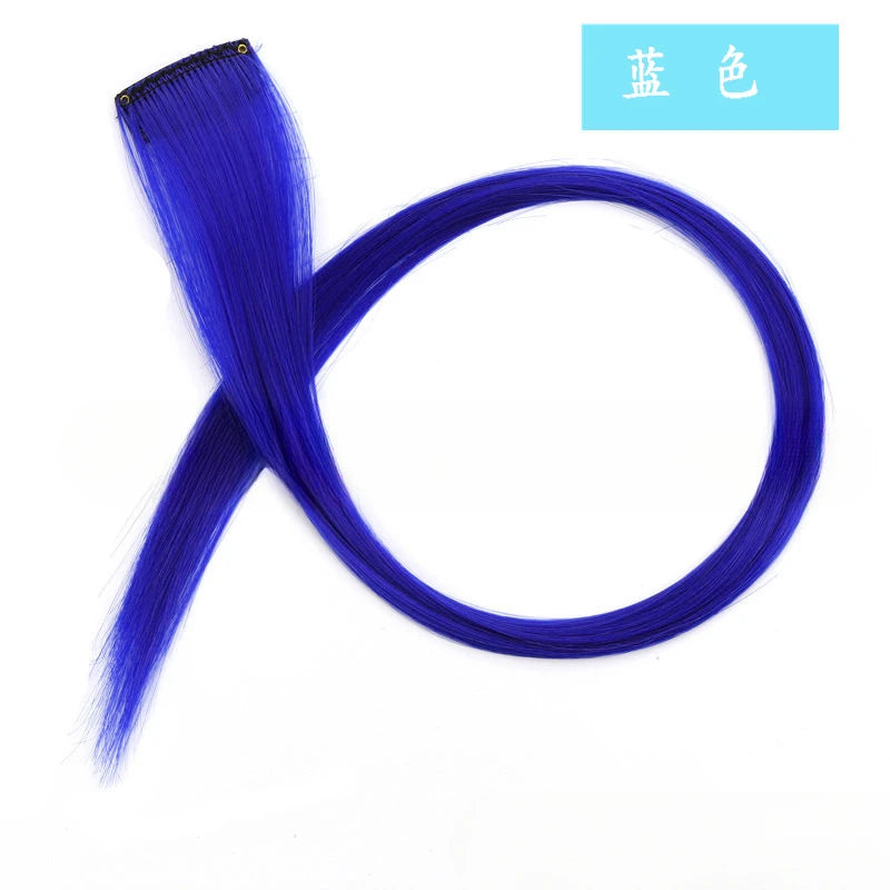 13 Colors Colorful Party Highlight Clip in Straight Hair Extensions for Girls 50cm Y2K Multi-Color Hair Synthetic Hairpieces