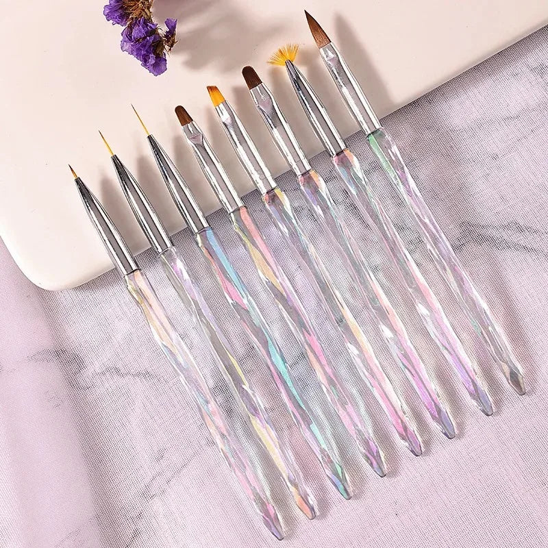 Nail Brush Phototherapy Tools 8 Pieces Painted Painting Pen Set Painting Drawing Brush Nail Enhancement Tools Uv Gel Brush Pen