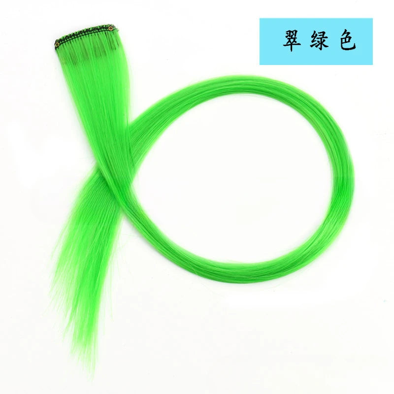 13 Colors Colorful Party Highlight Clip in Straight Hair Extensions for Girls 50cm Y2K Multi-Color Hair Synthetic Hairpieces