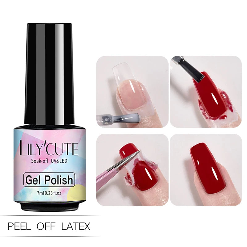 LILYCUTE Nail Art Peel Off Latex Liquid Tape Glue Protect Nail Polish Varnish Anti-Overflow Latex Skin Care Nail Tools