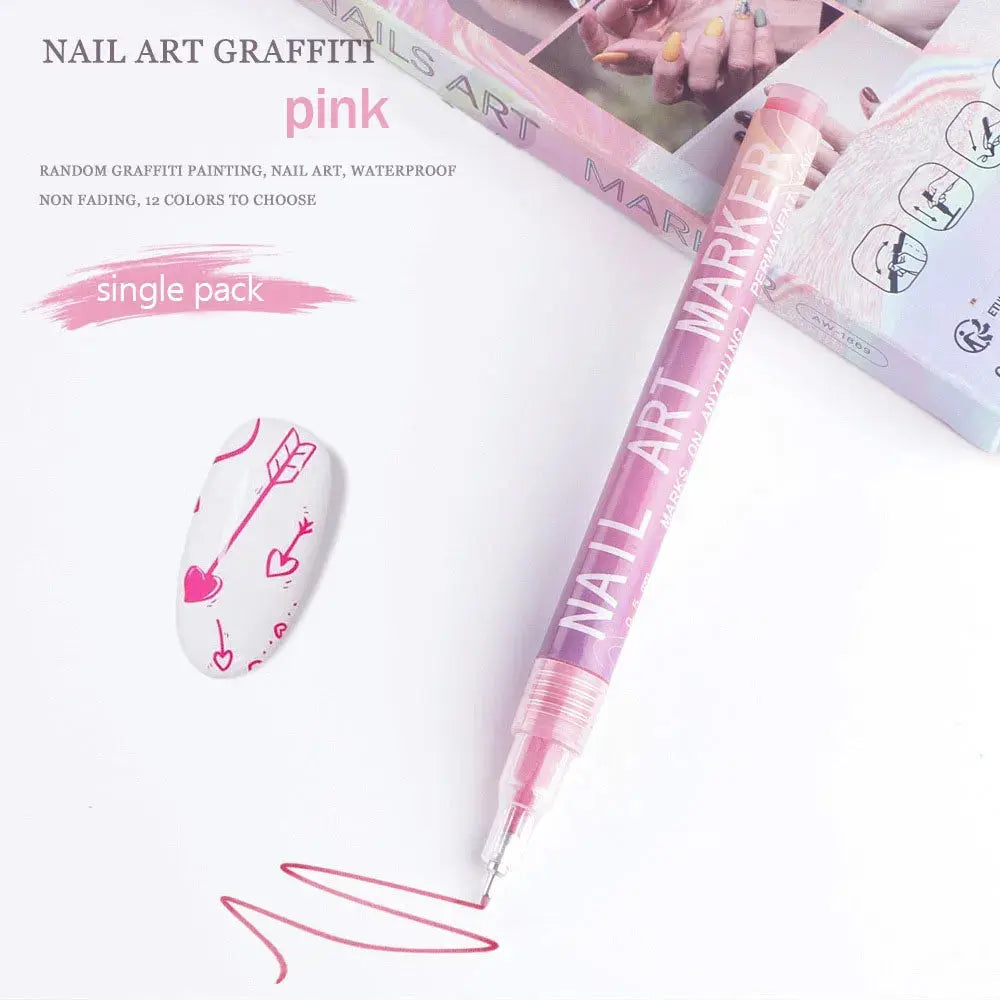 Nail Art Graffiti Pen Nail Acrylic Paint Pen Waterproof Painting Lines Pencil DIY Drawing Abstract Design Nail Accessories Femina Worldwide