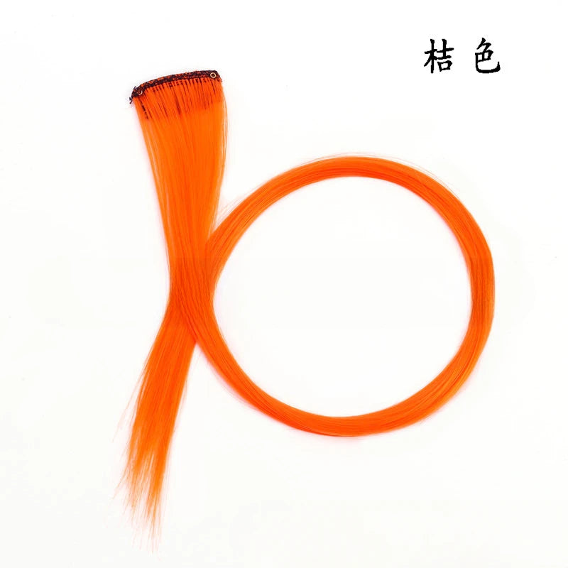 13 Colors Colorful Party Highlight Clip in Straight Hair Extensions for Girls 50cm Y2K Multi-Color Hair Synthetic Hairpieces