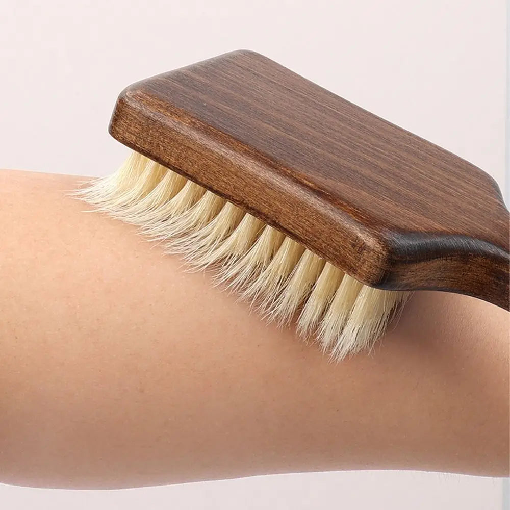Scrubbing Brush Wood Long Handle Hair Brush Soft Bristles Ergonomic Shower Back Scrub Comfortable Back Scrubber Skin Cleanser