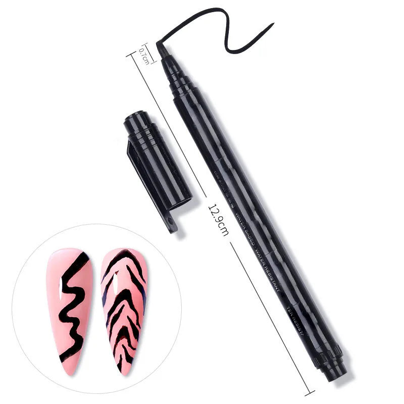 Nail Art Paintbrush With Ultra-fine Drawing Lines Edges Quick Drying Waterproof Acrylic Marker Pen Graffiti Pen
