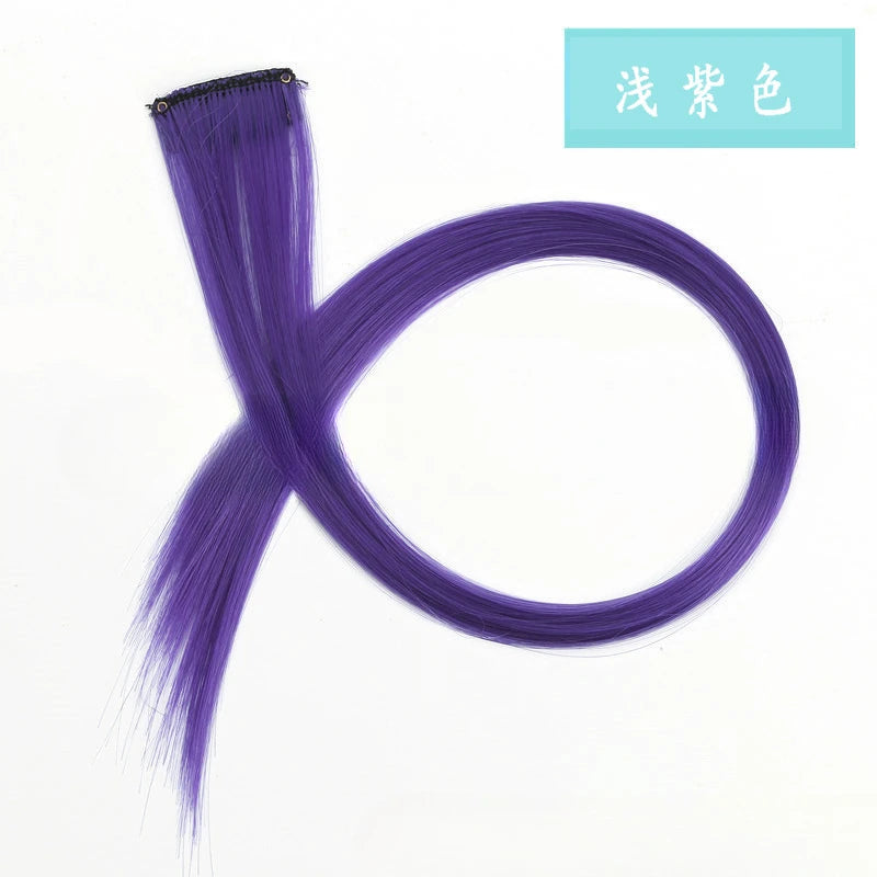 13 Colors Colorful Party Highlight Clip in Straight Hair Extensions for Girls 50cm Y2K Multi-Color Hair Synthetic Hairpieces