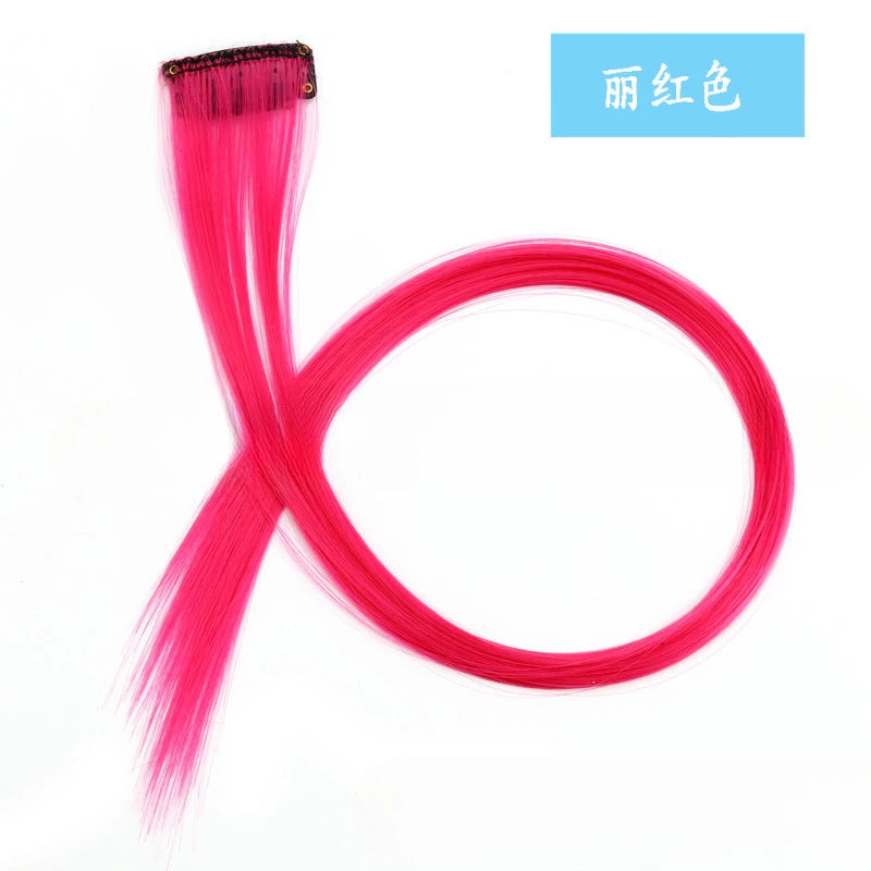 13 Colors Colorful Party Highlight Clip in Straight Hair Extensions for Girls 50cm Y2K Multi-Color Hair Synthetic Hairpieces