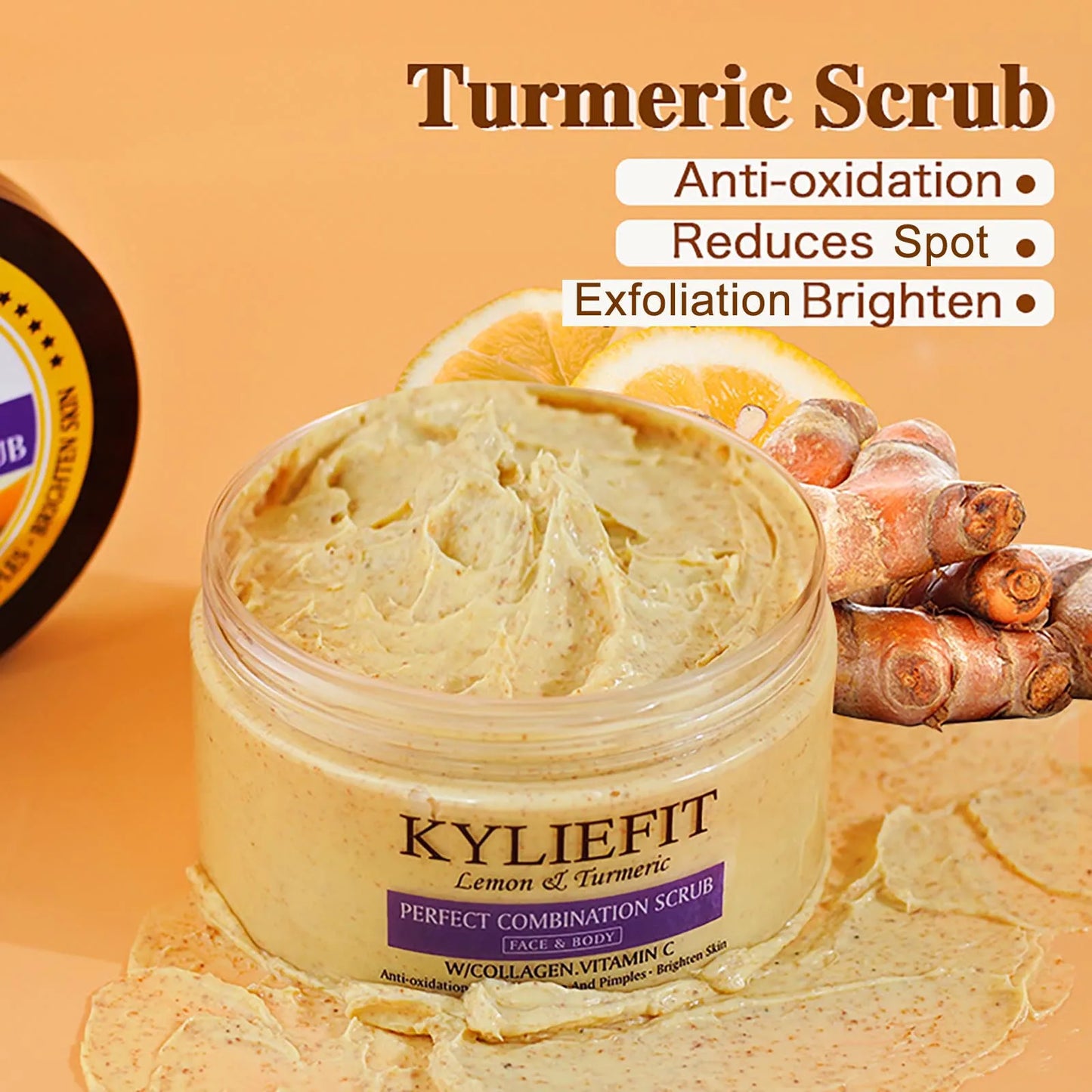 Natural Body Scrub - Moisturizing and Exfoliating Body, Face, Hand, Foot Scrub - Lightening, Fine Lines & Wrinkles, Skin Glowing