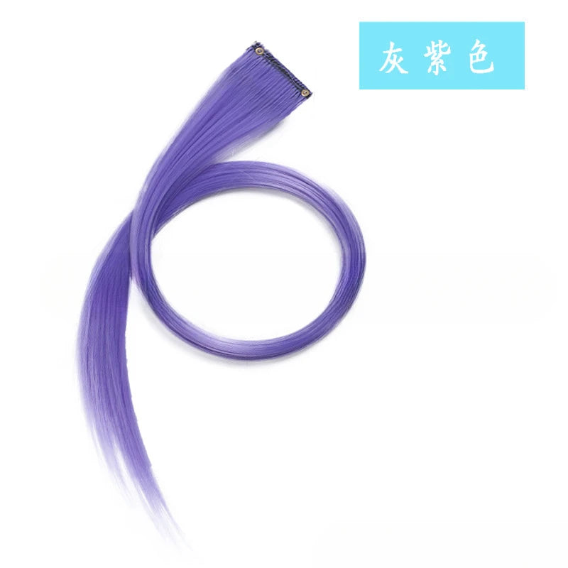 13 Colors Colorful Party Highlight Clip in Straight Hair Extensions for Girls 50cm Y2K Multi-Color Hair Synthetic Hairpieces