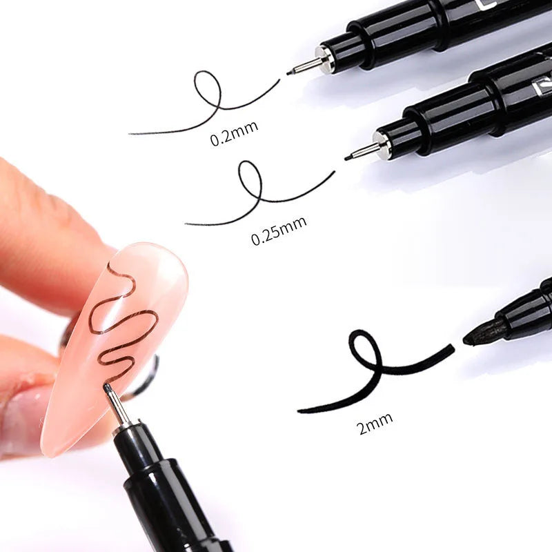 Nail Art Paintbrush With Ultra-fine Drawing Lines Edges Quick Drying Waterproof Acrylic Marker Pen Graffiti Pen
