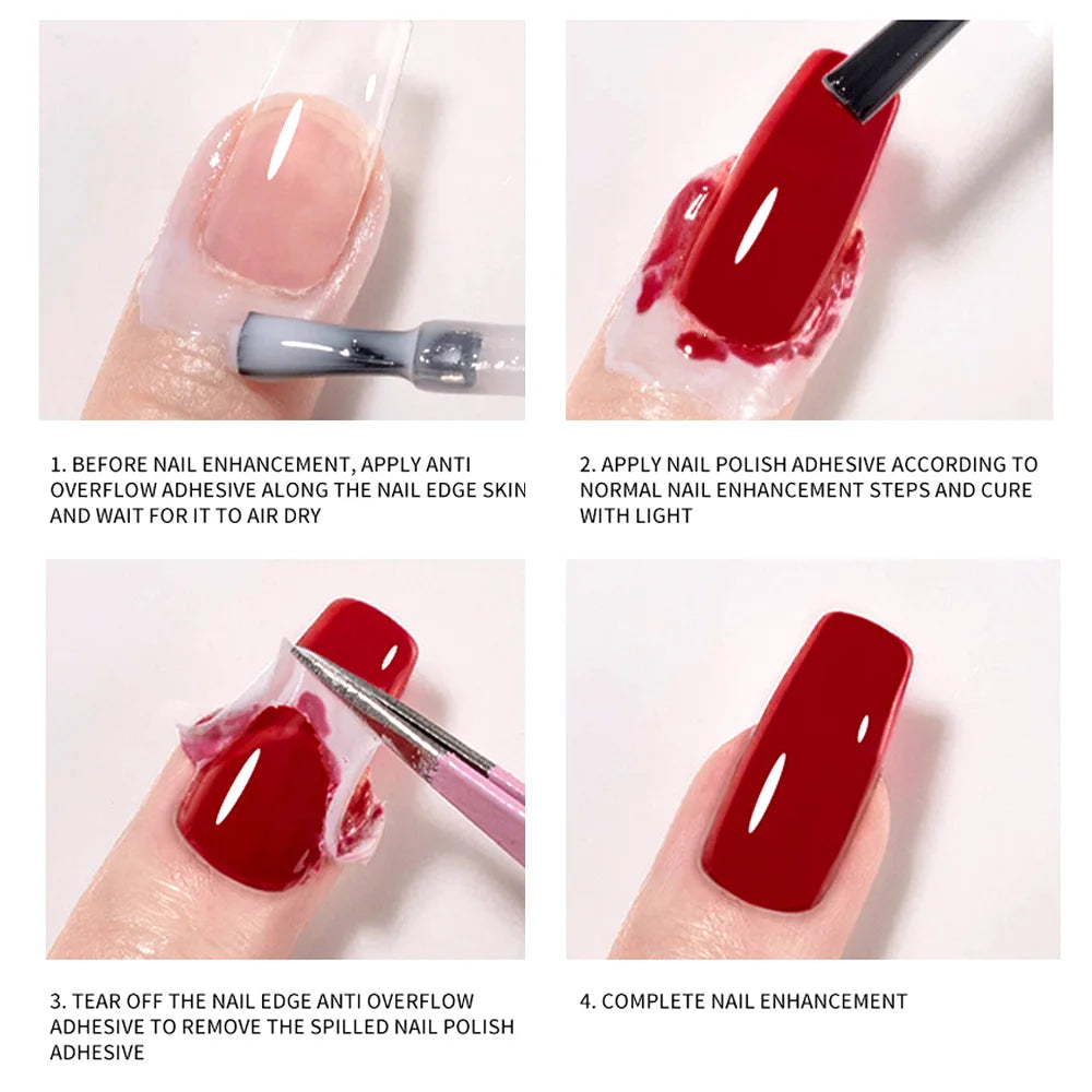 8ml Nail Peel Off Liquid Anti-Overflow Glue Edge Latex Tape, Peel OffCuticle Guard Nails Finger Lacquer Protector, Nail Polish