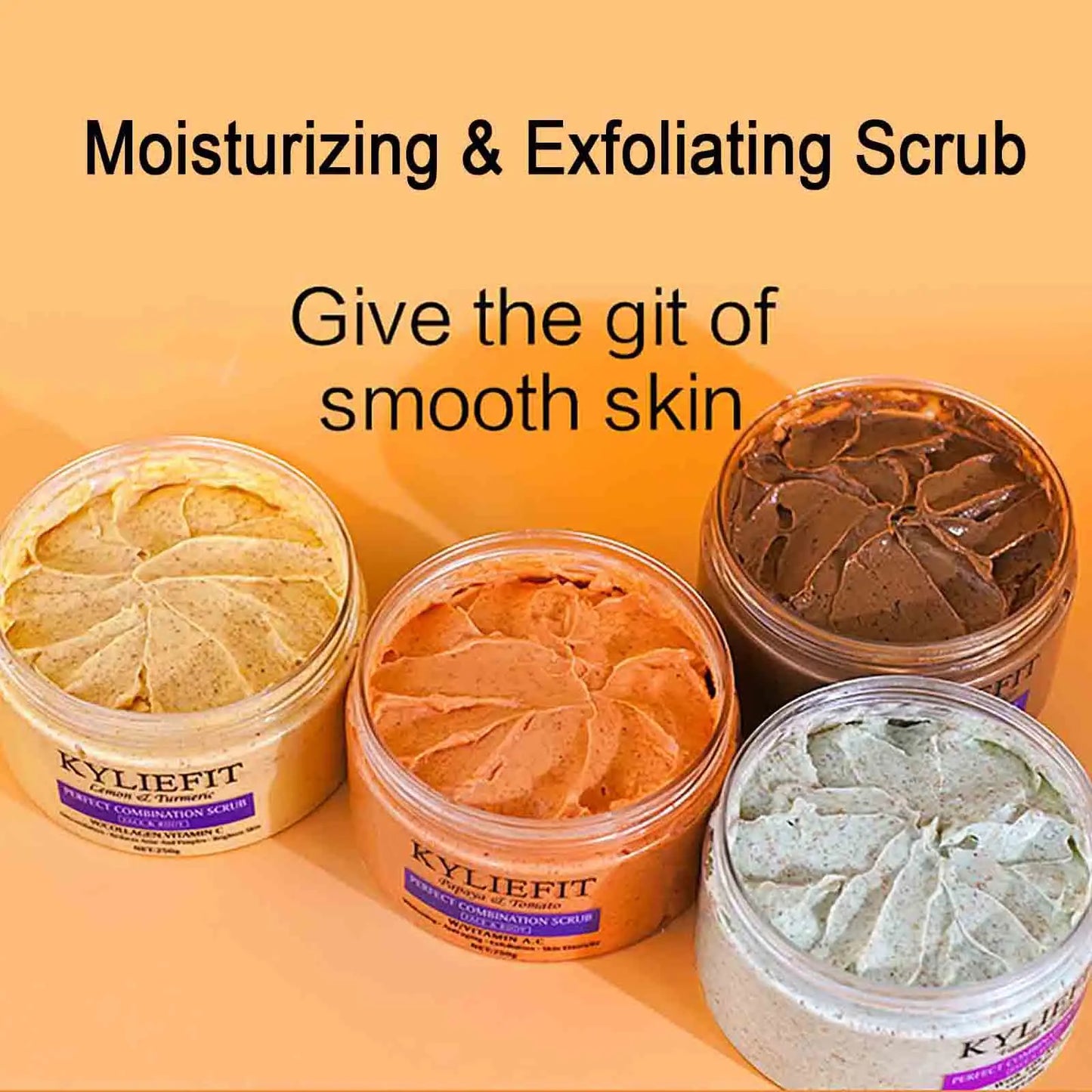 Natural Body Scrub - Moisturizing and Exfoliating Body, Face, Hand, Foot Scrub - Lightening, Fine Lines & Wrinkles, Skin Glowing