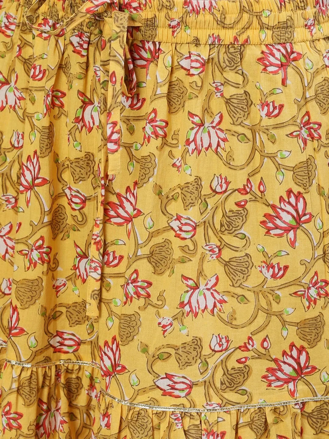 Indian Saree New Style Women's Indian Sari Suit Cotton Silk Round Neck Long Print Daily Casual Yellow Suit