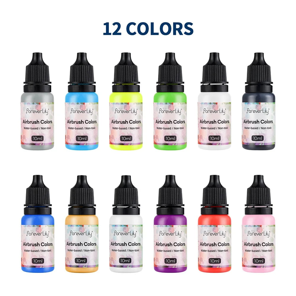 12pcs Nail Polish Paint Airbrush Nail Ink Use For Airbrush Spray Gun Color Painting Stencil Making Hollow Pattern Nail Art Tools