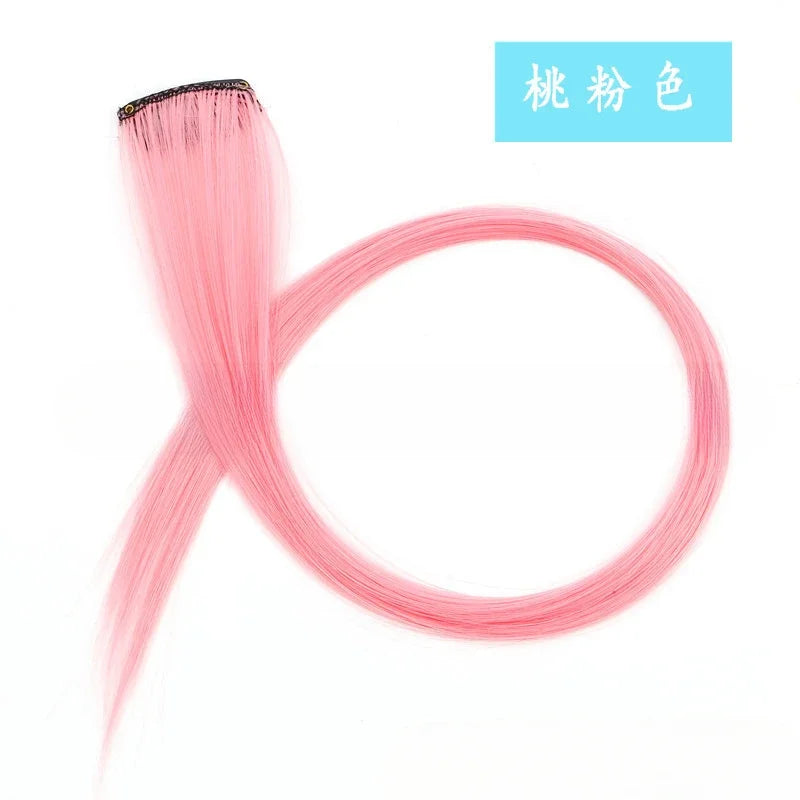 13 Colors Colorful Party Highlight Clip in Straight Hair Extensions for Girls 50cm Y2K Multi-Color Hair Synthetic Hairpieces