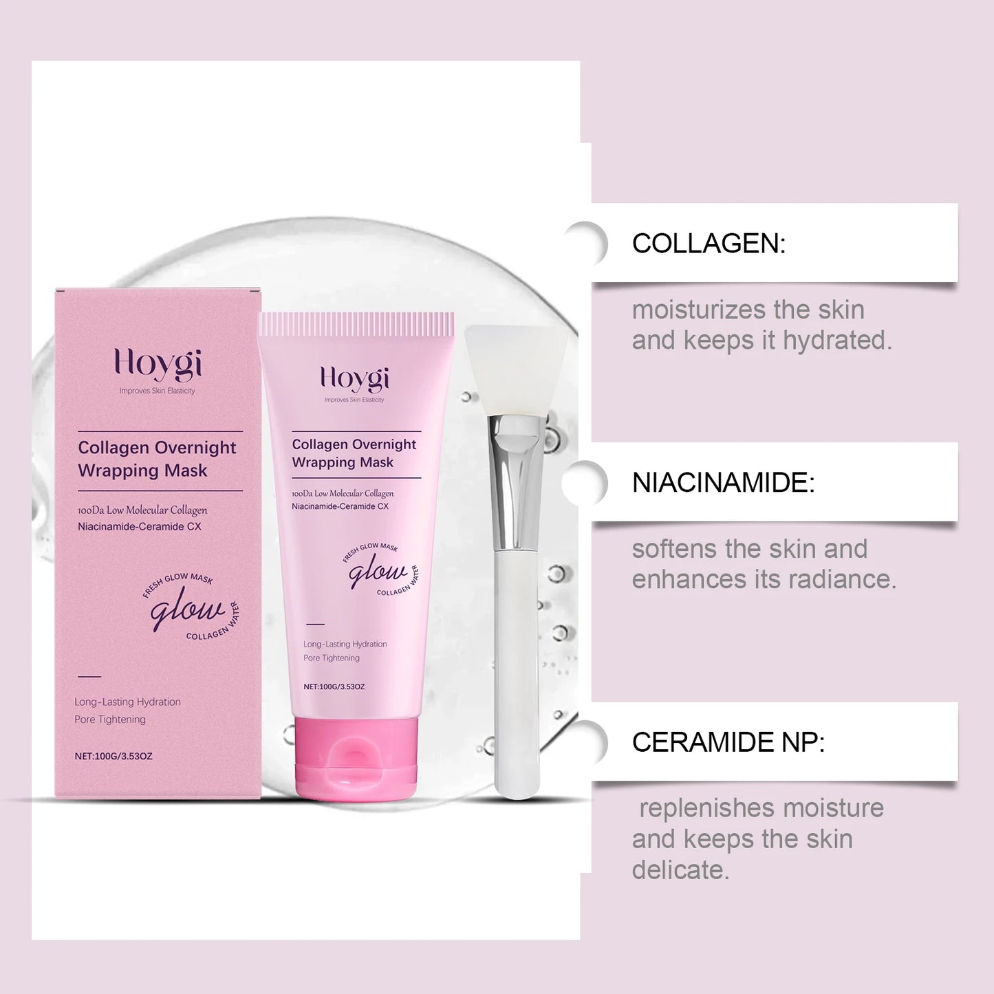 Collagen Peel-Off Mask: A gentle, nourishing, moisturizing mask that leaves skin radiant, smooth, delicate and supple